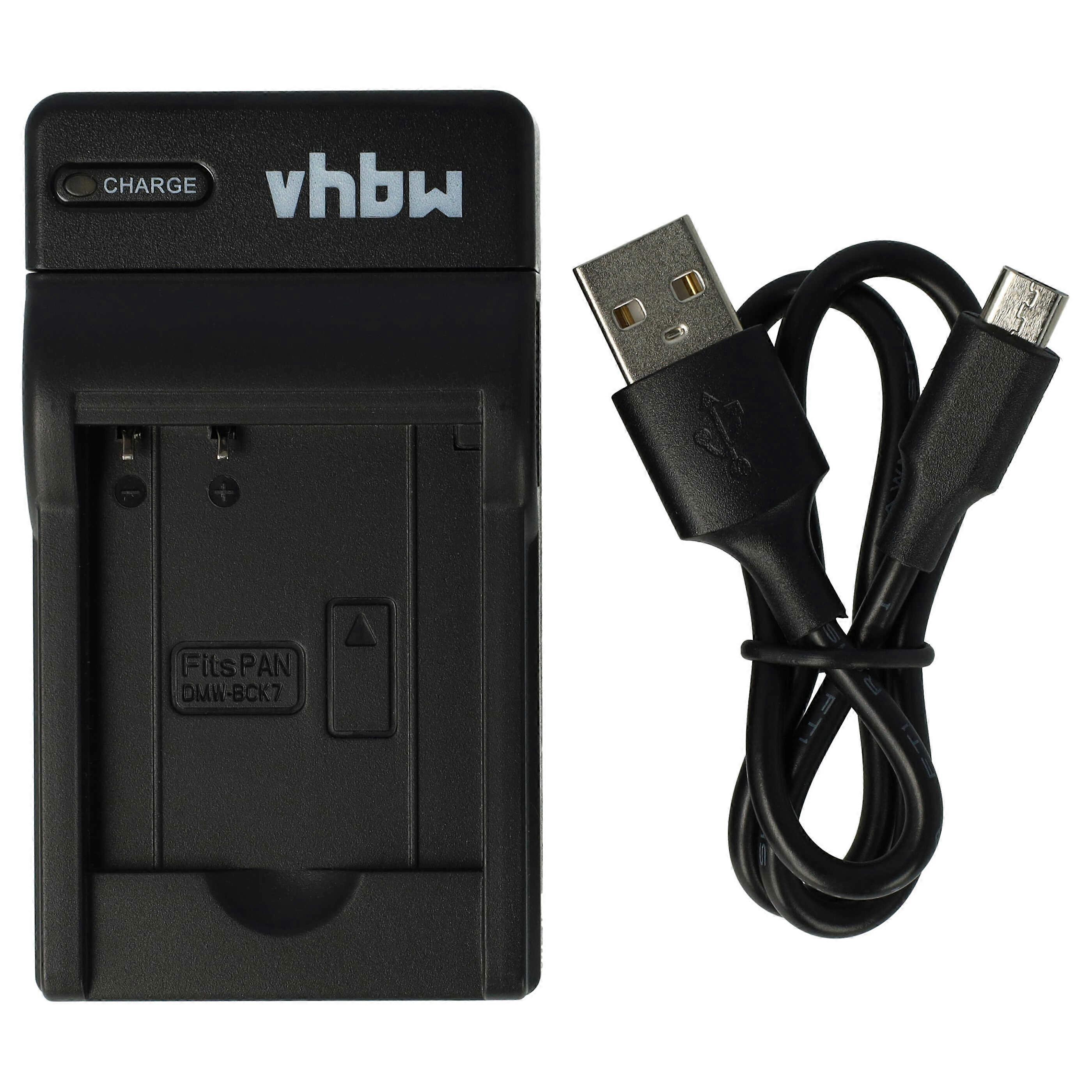Chargeur USB vhbw compatible avec Panasonic Lumix DMC-S1S, DMC-S1N, DMC-S2, DMC-S1PA, DMC-S2K Caméscope/Batterie - Boîtier de charge, indicateur de charge, 4,2 V