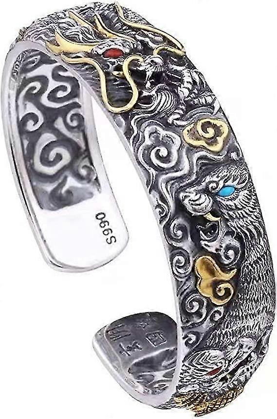 Divine Beasts Pattern Open Bracelet