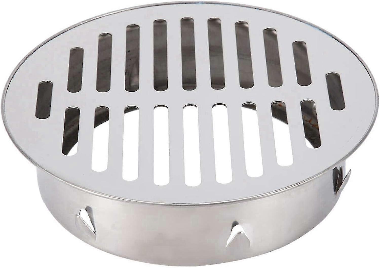 Gulvafløb, rundt gulvafløb, 1 stk. gulvafløbsafdækning i rustfrit stål, antiblokering af altangulvafløb til udendørs gårdsplads (160 flad mund