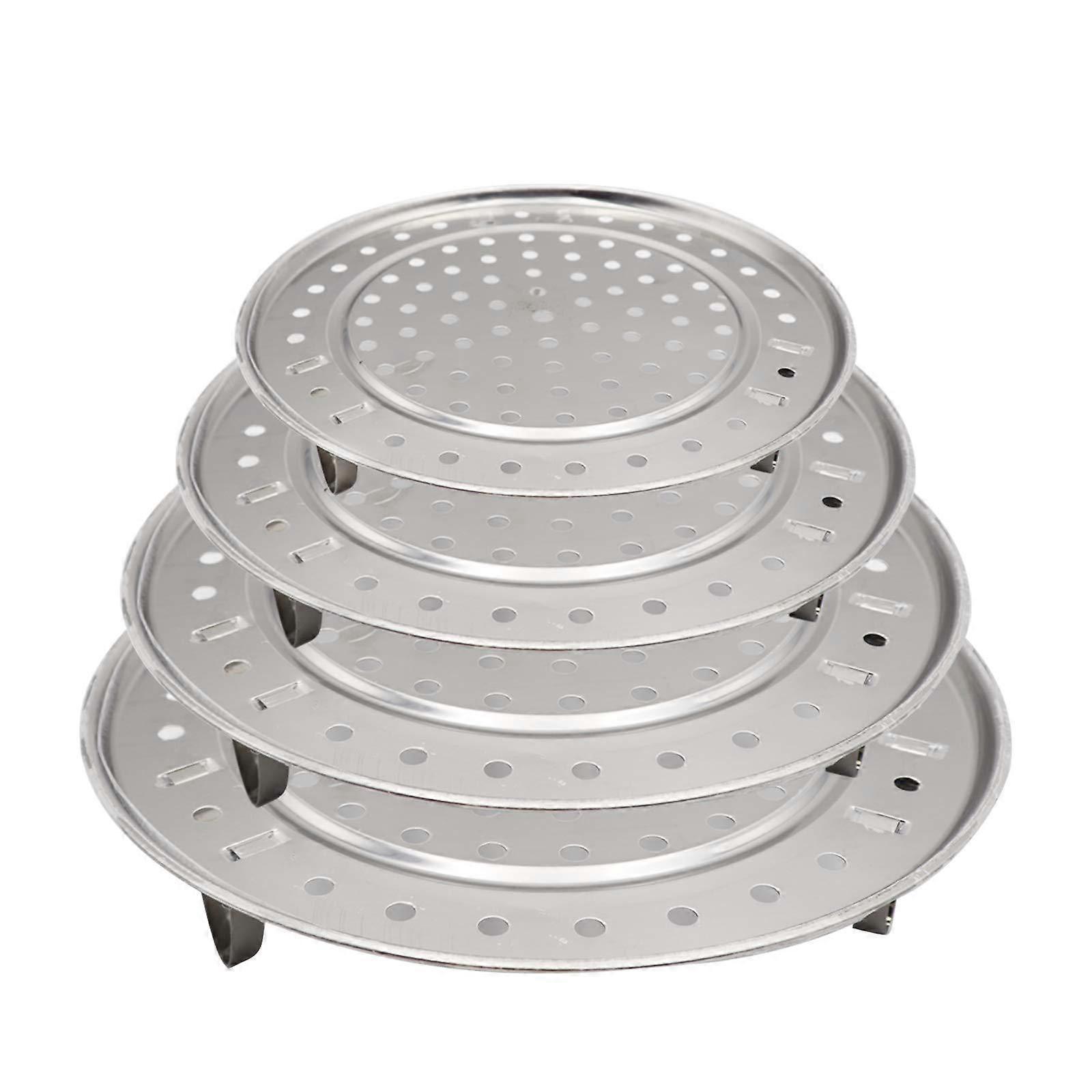 Round stainless steel steamer tray 4pcs stainless steel steamer rack with 4 sizes, you can choose the suitable steamer rack according to your pot
