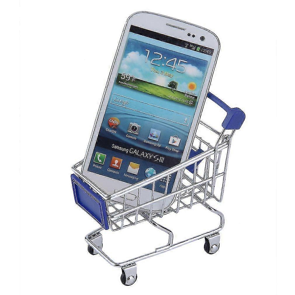 Storage Mini Shopping Cart Trolley Desktop Decor Ornament Toys Storager