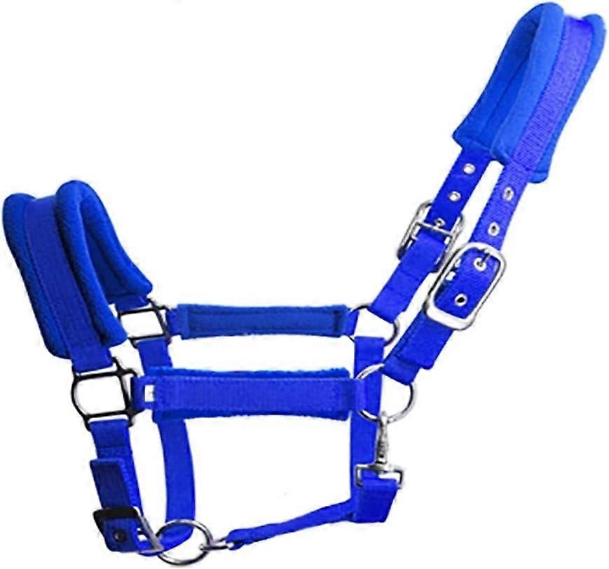 Blue Adjustable Fleece and Sponge Padded Horse Halter Size L