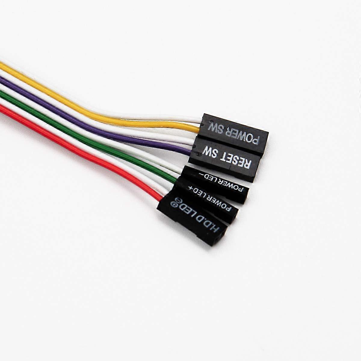 Pack Computer Case ATX Power On Off Reset Switch Cable with 2 x LED ...