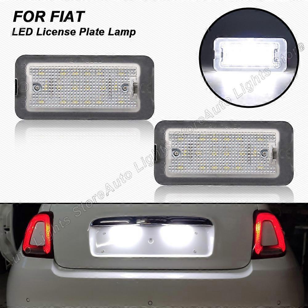 2PCS LED License Plate Light For Fiat 500 Abarth 500 500C 695 595