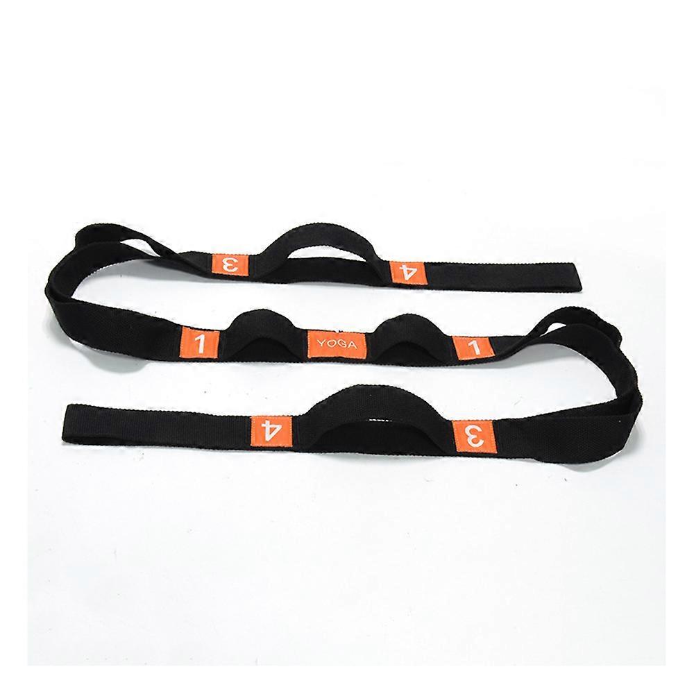 Tizzy Yoga Stretching Strap Cotton Exercise Band with Multiple Grip Loops for Hot Y