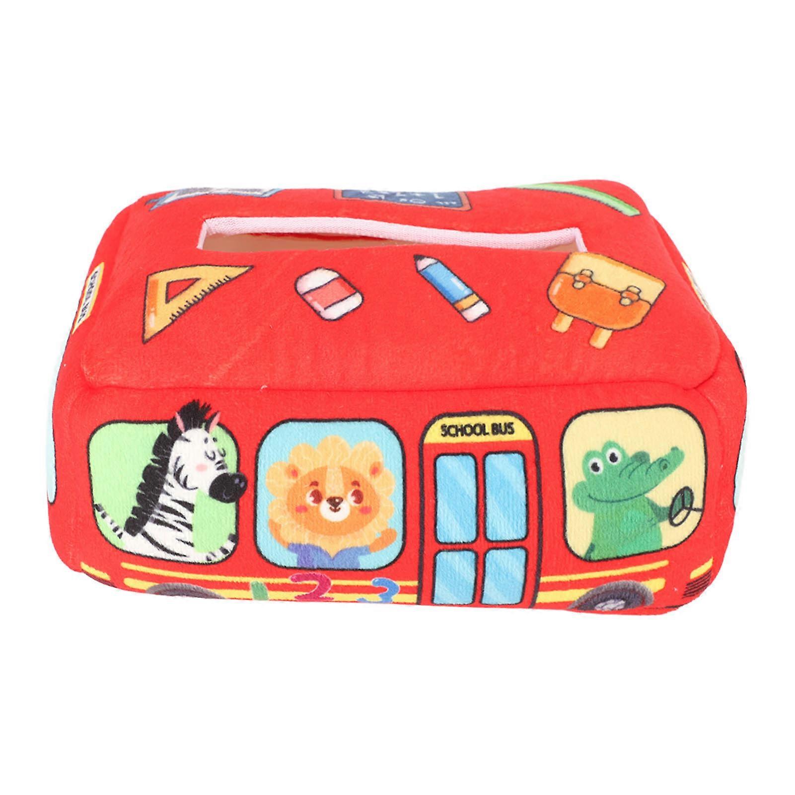 Baby Tissue Box Toy Soft Cotton High Elasticity Finger Exercise Sensory Tissue Box for Educational Car