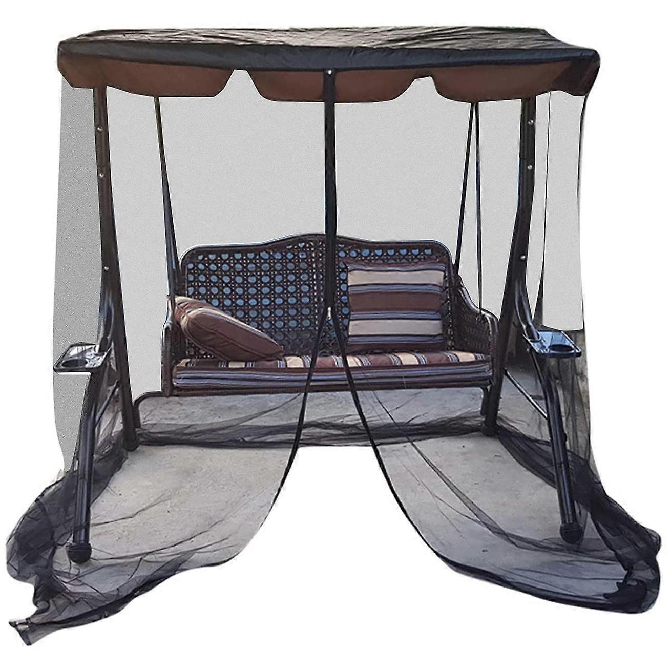 polyester Mesh Patio Mosquito Net With Zipper Opening And Waterproof Roof