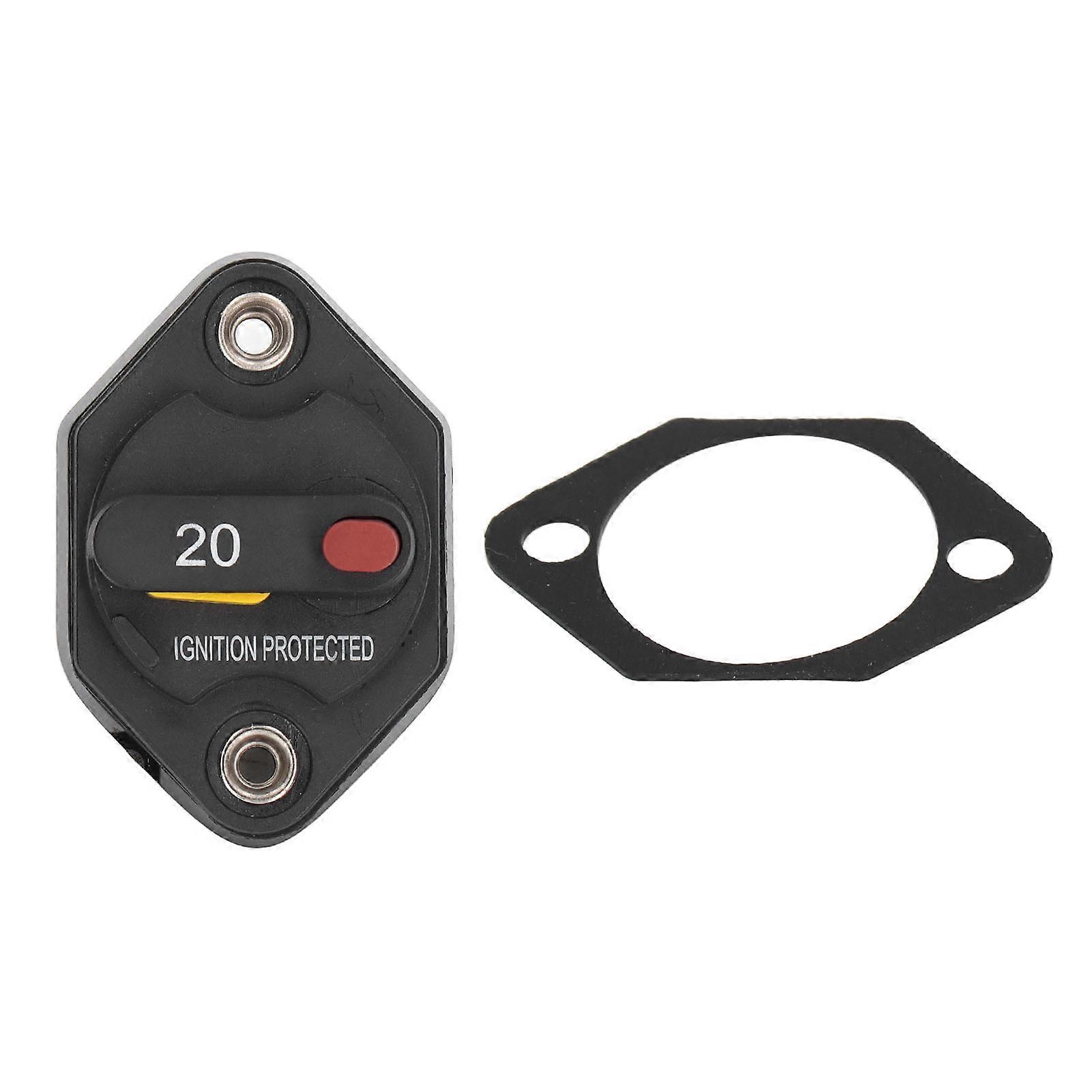 Circuit Breaker Fuse Overcurrent Protector Waterproof with Manual Reset Button 32V for RV 20A
