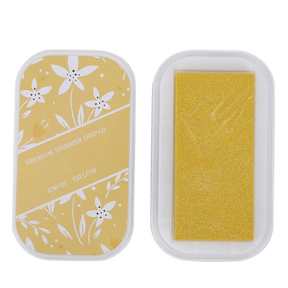 وسادة الحبر اللون المعدني كبير DIY اليد الحرفية المطاط ختم الجدول الزمني كتاب الحبر الوسادةفلاش الأصفر