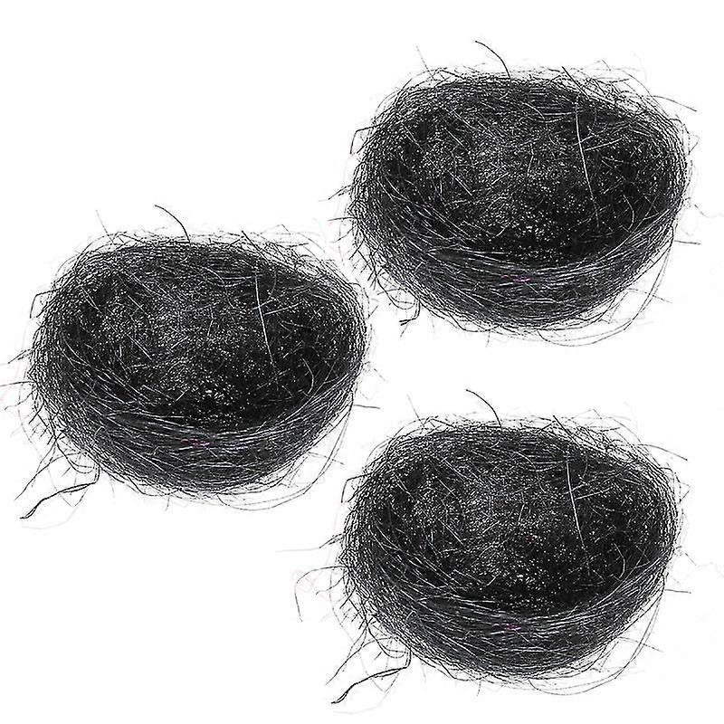 3pcs artificial nest easter mini colored thread bird nests for candies eggs (royal blue)