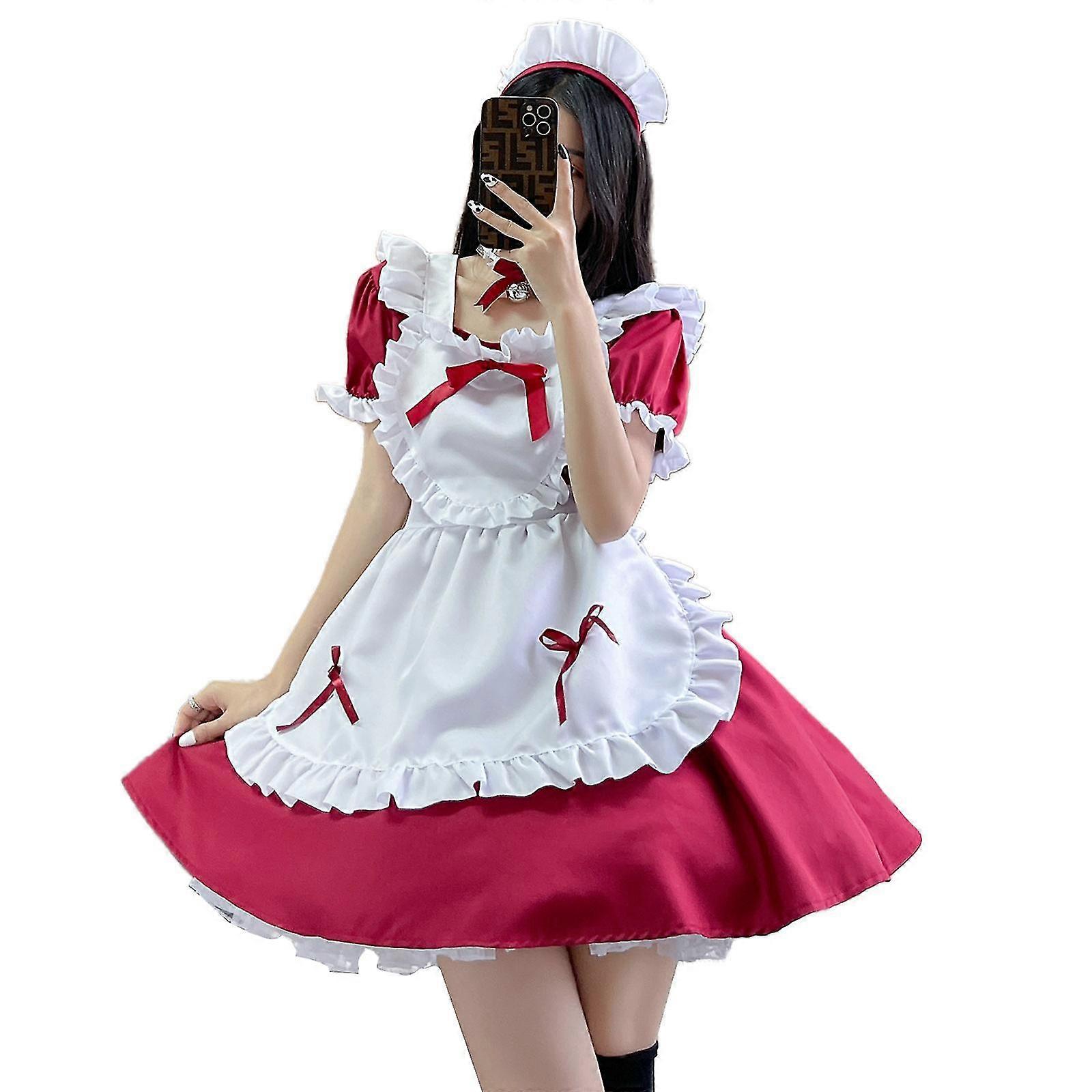 メイド服アニメコスプレロリータメイドドレスフレンチメイドコスチューム