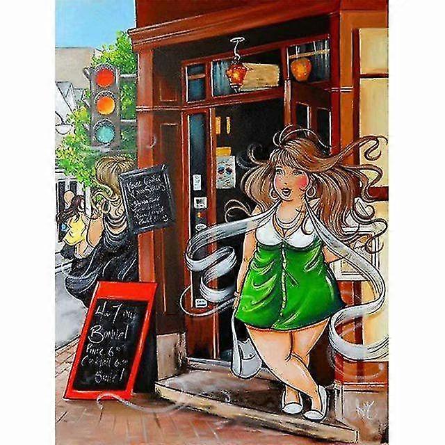 DIY 5d Täysi pyöreä strassikivi rasvainen nainen taide timanttikirjonta maalaus ristipisto kodin sisustus