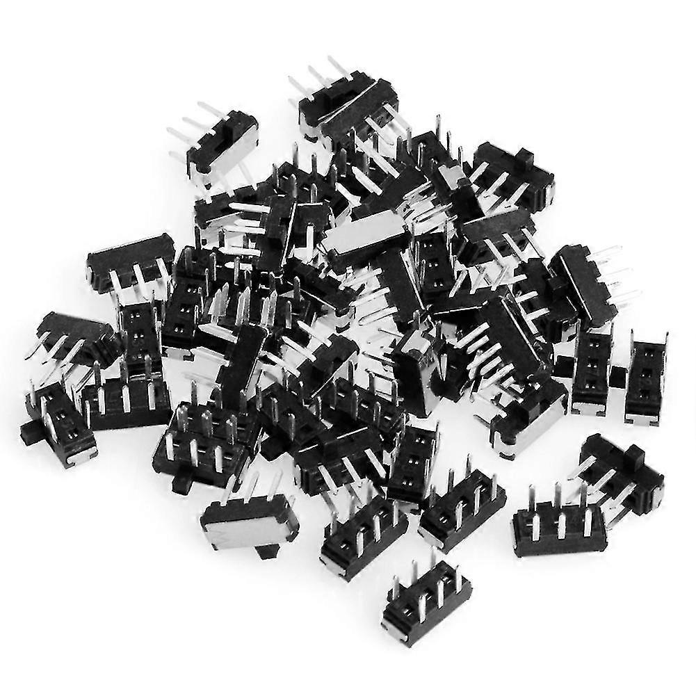 50pcs Slide Switch 6 Pin Dpdt Pcb Panel Mount Mini Micro Toggle Switch