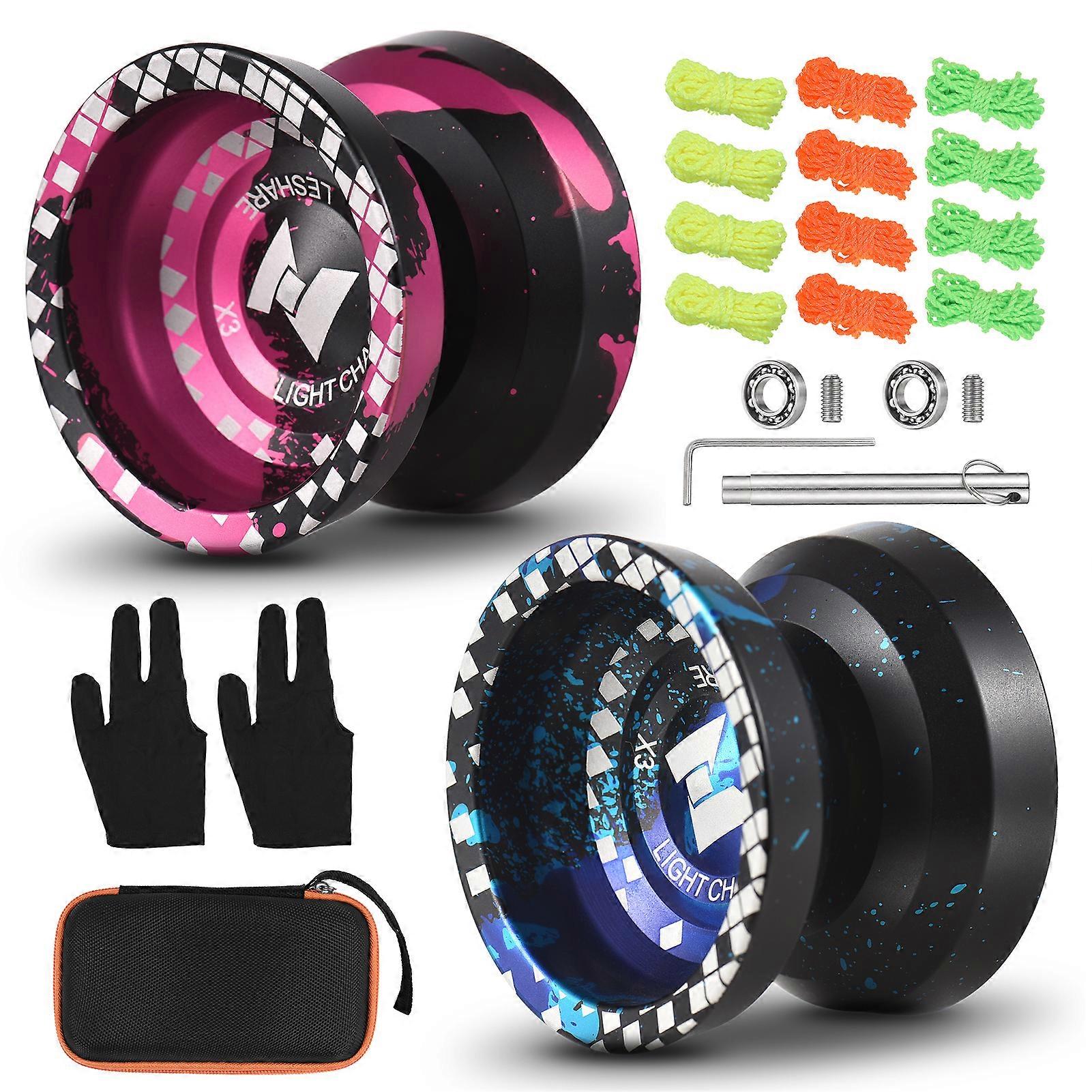 2pcs Professional Yoyoball Aluminum Alloy Responsive Yoyoball with Unresponsive Bearing for Professionals Beginners