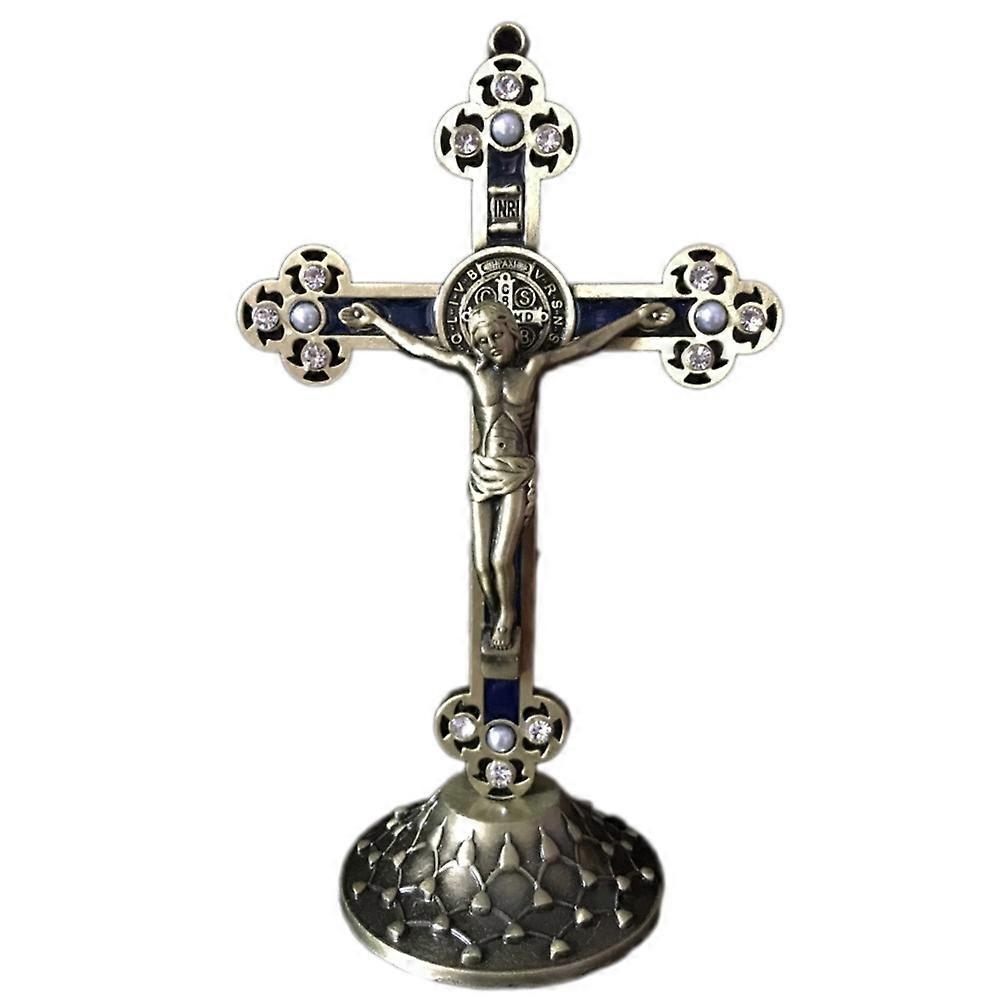 Standing Crucifix with Base Alloy for Home Chapel Decoration and (Copper)