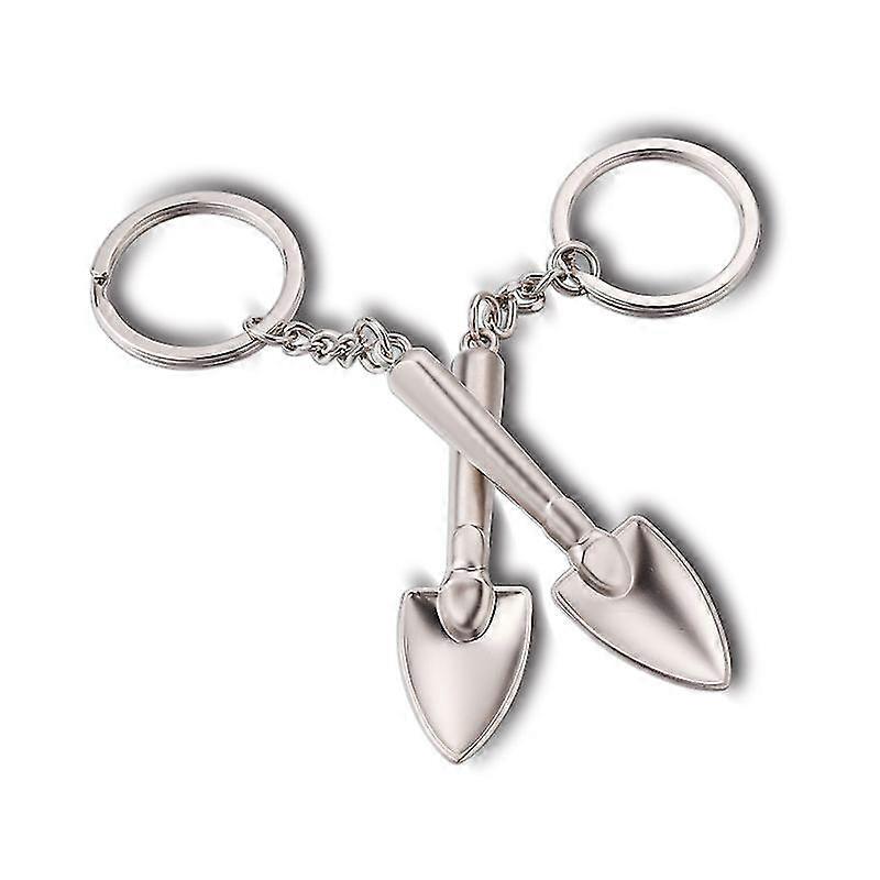 Porte-clés Pendentif Cuillère, Porte-clés Pelle en métal, Porte-clés Gadget, Pendentif Clé Pour Différents Styles de Clés (2pvs, Argent)