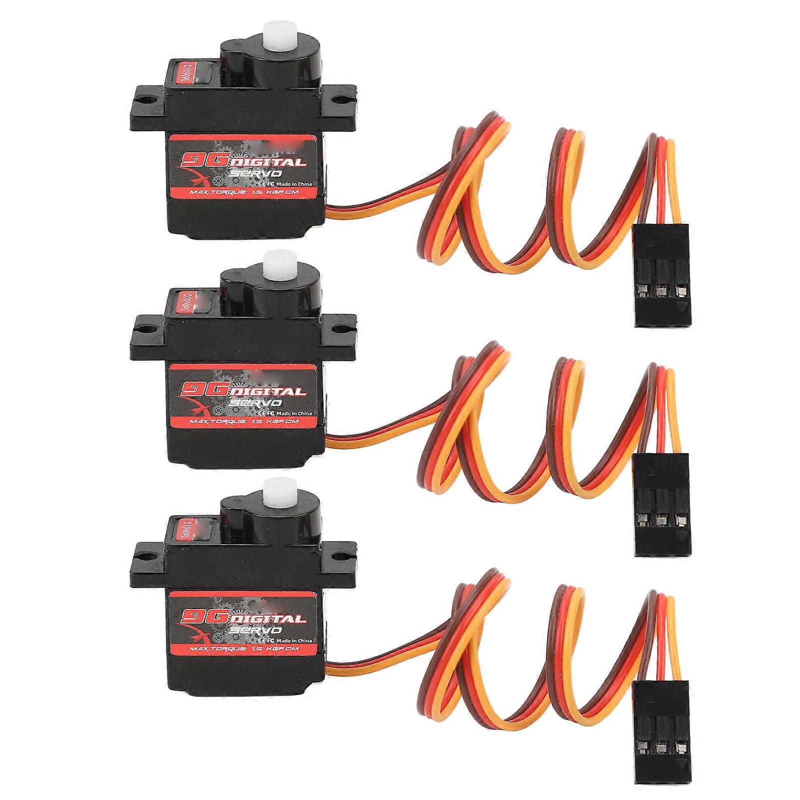 3Pcs RC Servo Lightweight High Torsion Fast Response RC Car Servo for Fixed Wing RC Aircraft RC Robot DC 4.8 to 6V