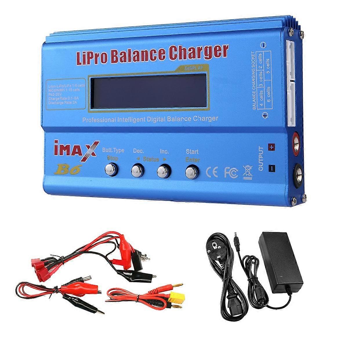 For B6 80W Lipo batterilader + XT60 Lipo NiMh Li-Ion Ni-CD Digital Lipro balanselader batteri C