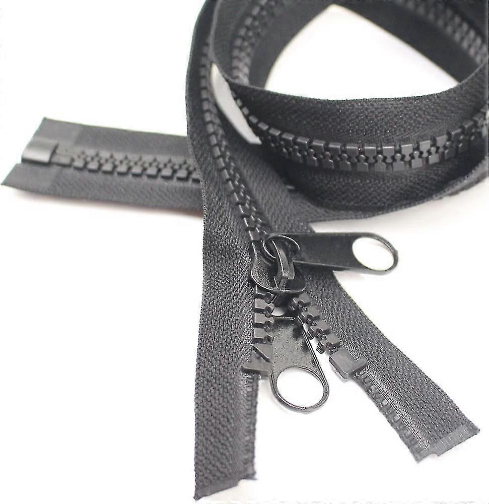 200cm #10 Large Detachable Zipper Plastic Double Zipper Zipper For Tent, Canvas, Sleeping Bag (dp Black) -T