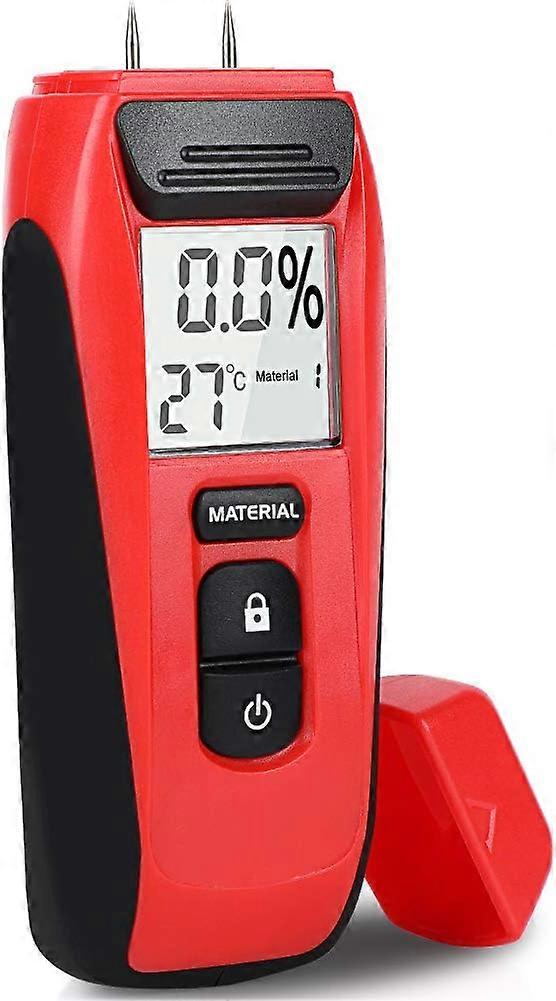 Moisture Detector, Humidity Tester with LED Display and 2 Pins, Portable Digital Hygrometer Detects Wood, Furniture, Walls and Building Materials