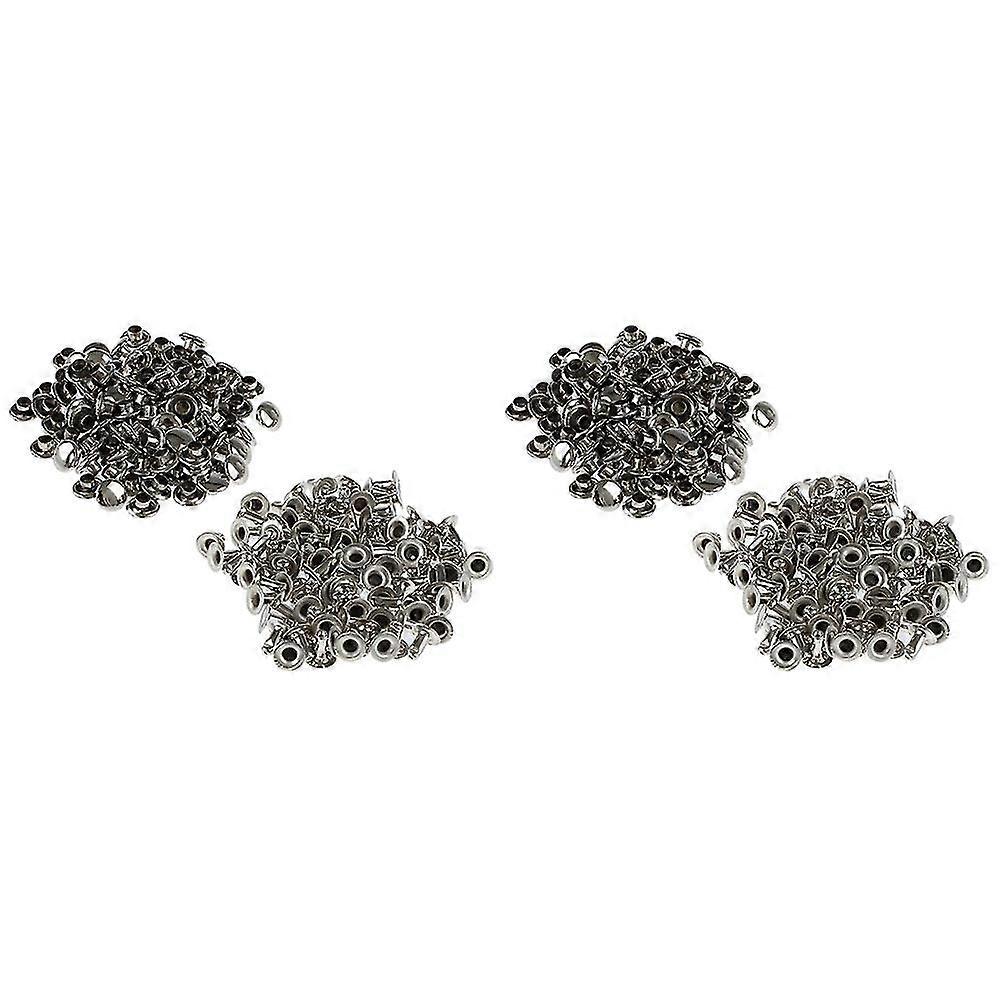 200 Sets 6mm Round Iron Rivets Rapidest Studs For Riveting, Decorating, Tightening Etc.--silver