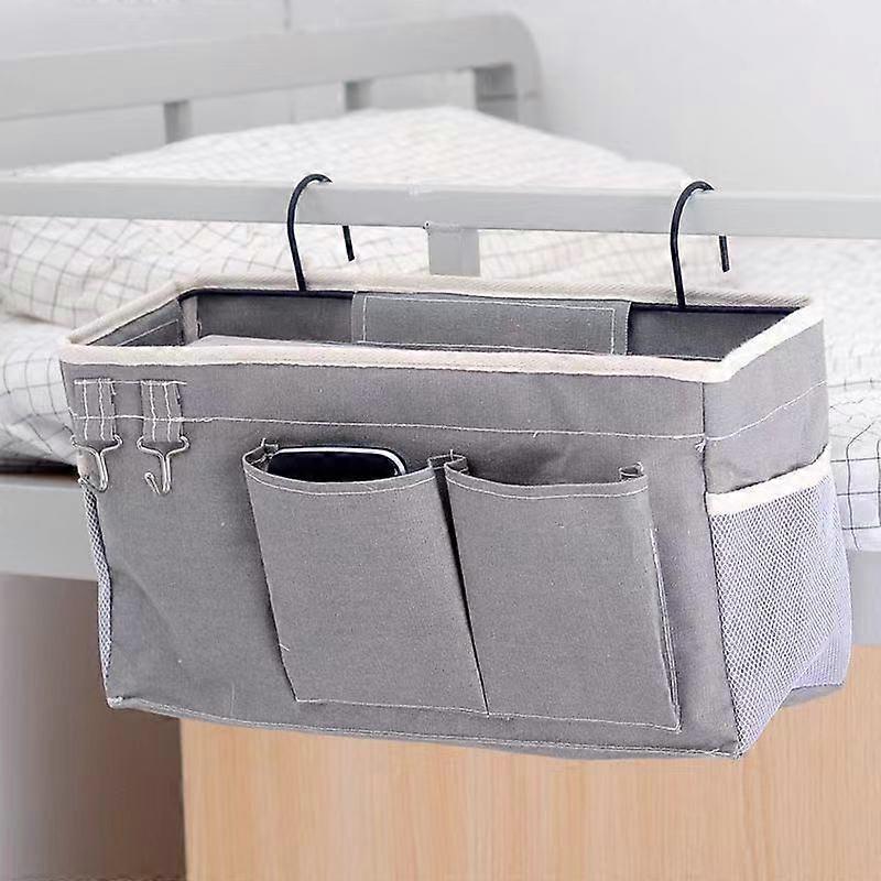 Bedside Caddy/Bedside Storage Bag Hanging Organizer for Bunk and Hospital Beds,Dorm Rooms Bed Rails (Grey)
