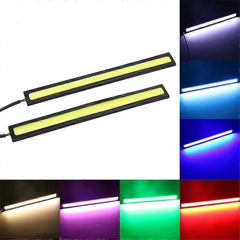 1PC Étanche DC 12V 17cm Bleu Super Lumineux LED Voiture COB Lumières DRL Brouillard Conduite Lampe En Course Voiture COB LED Lumière