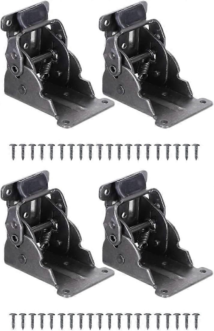 Shelving Brackets 4PCS 90 Degree self Locking Hinges for Table Legs self Locking Folding Hinge 90 Degree self Locking Hinge Bracket Self