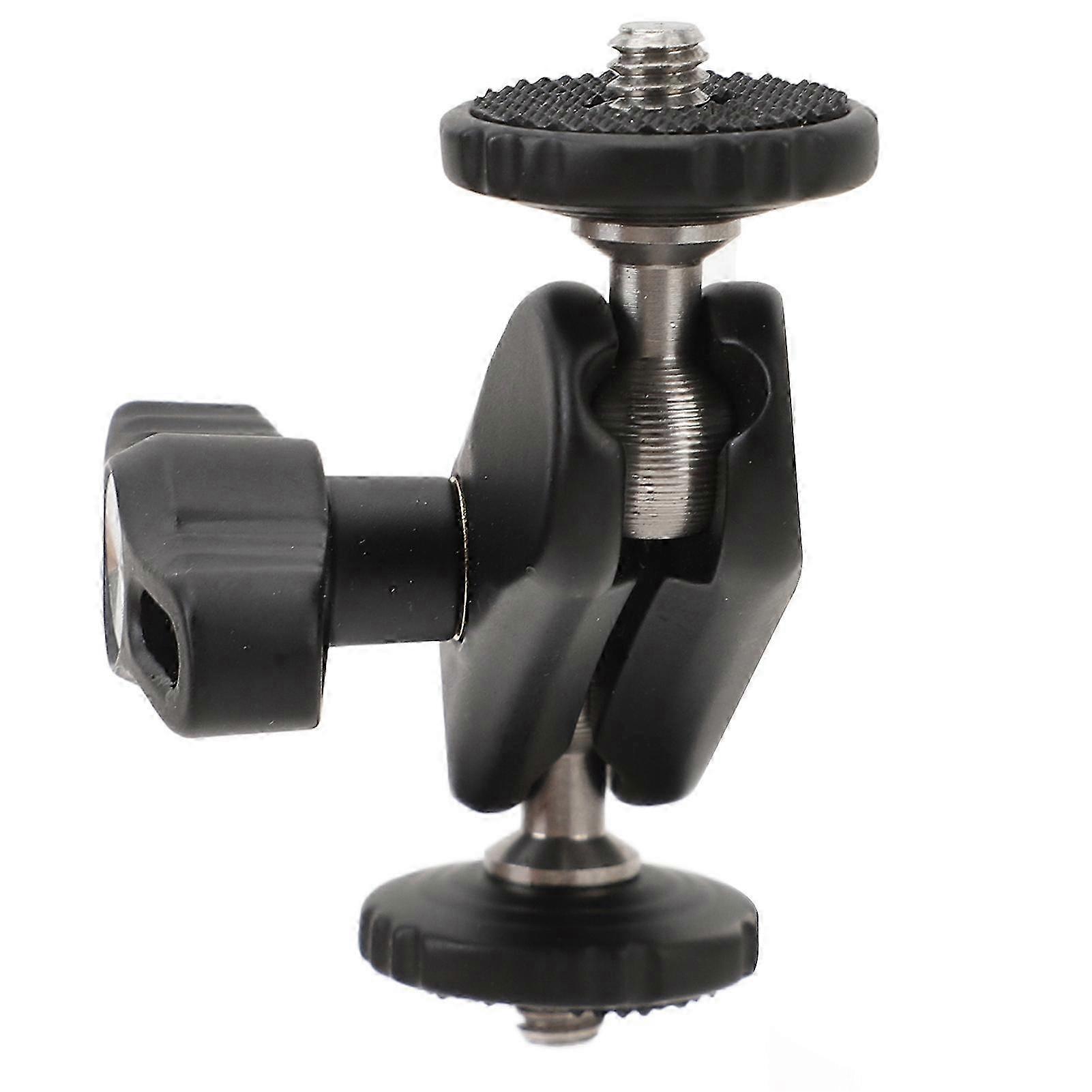 Bras articulé universel Rotation à 360 degrés en alliage d’aluminium 1/4 pouce Vis CNC Bras articulé à double tête sphérique usiné CNC pour moniteur Remplir la caméra de lumière