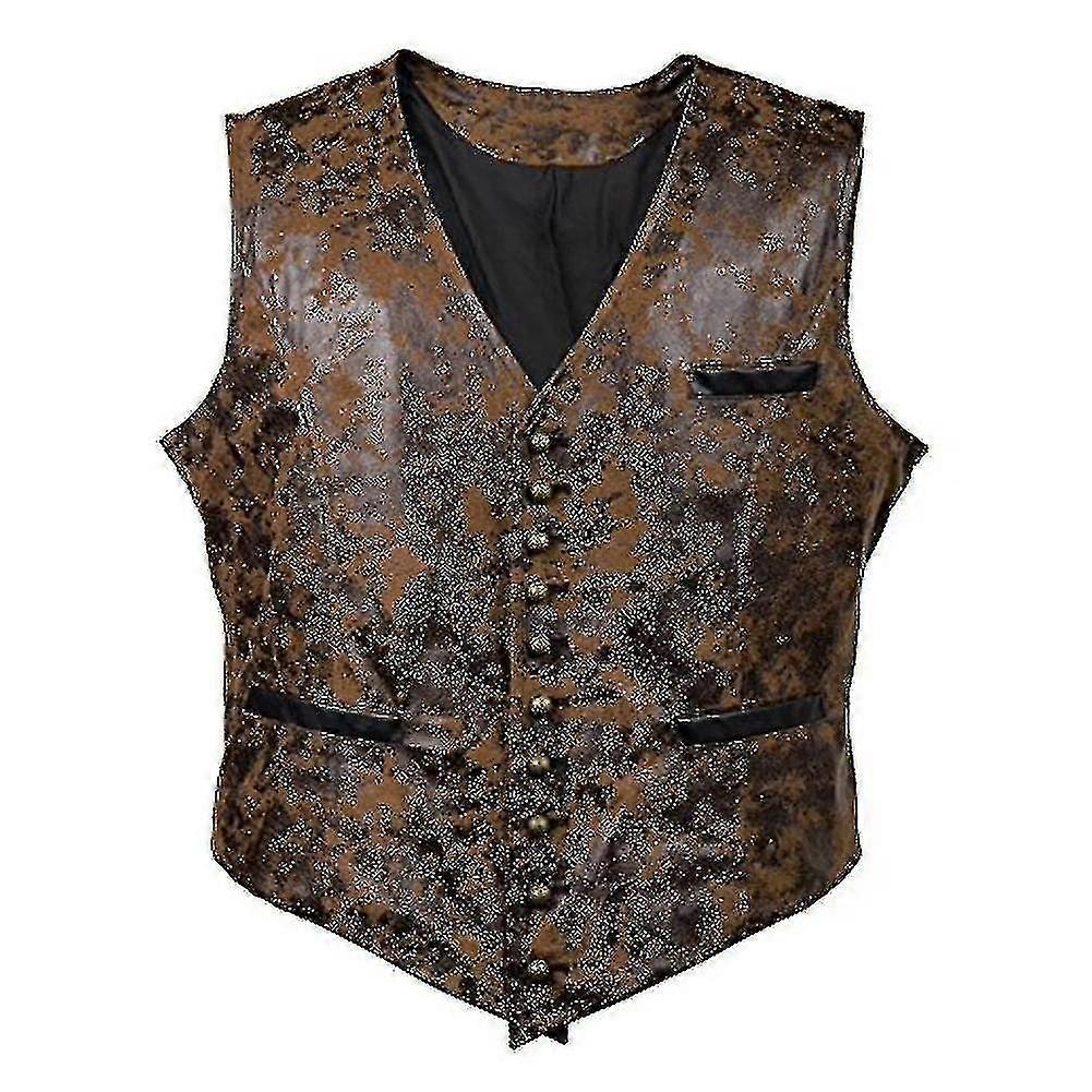 Herren einfarbige Samt-Kunstlederweste Weste