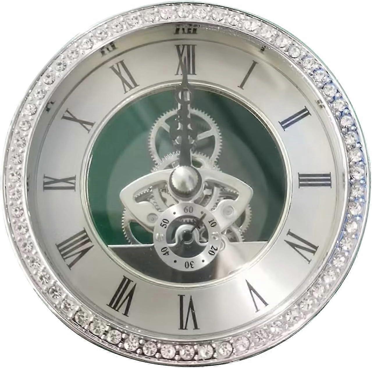 Antique Retro Gear Wall Clock - Round Decorative Metal Table Clock with Perspective Movement - Wall Clock Accessory