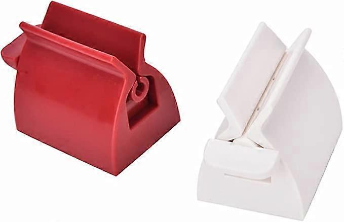 Set of 2 Rolling Tubes Toothpaste Squeezer Toothpaste Dispenser Seat Holder Rack