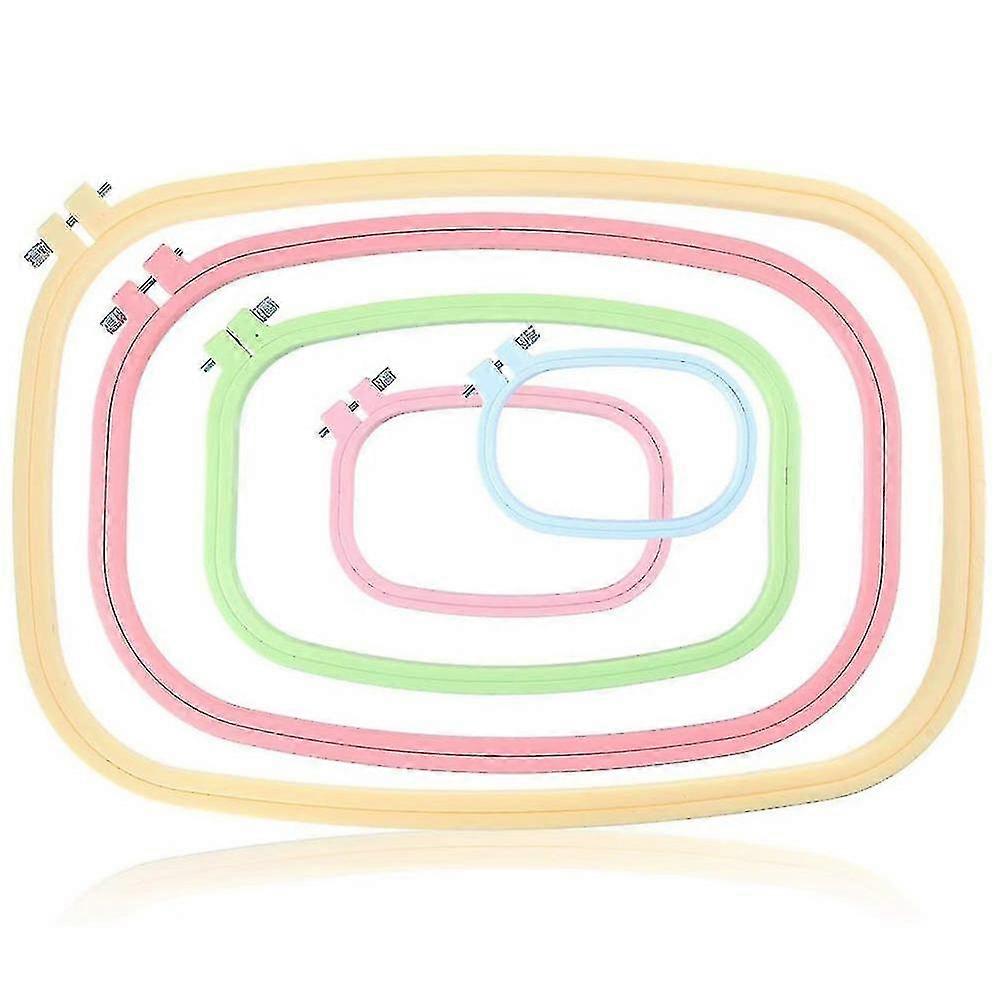 Compatible With5 Pcs Abs Plastic Embroidery Hoops Set Square Hoops