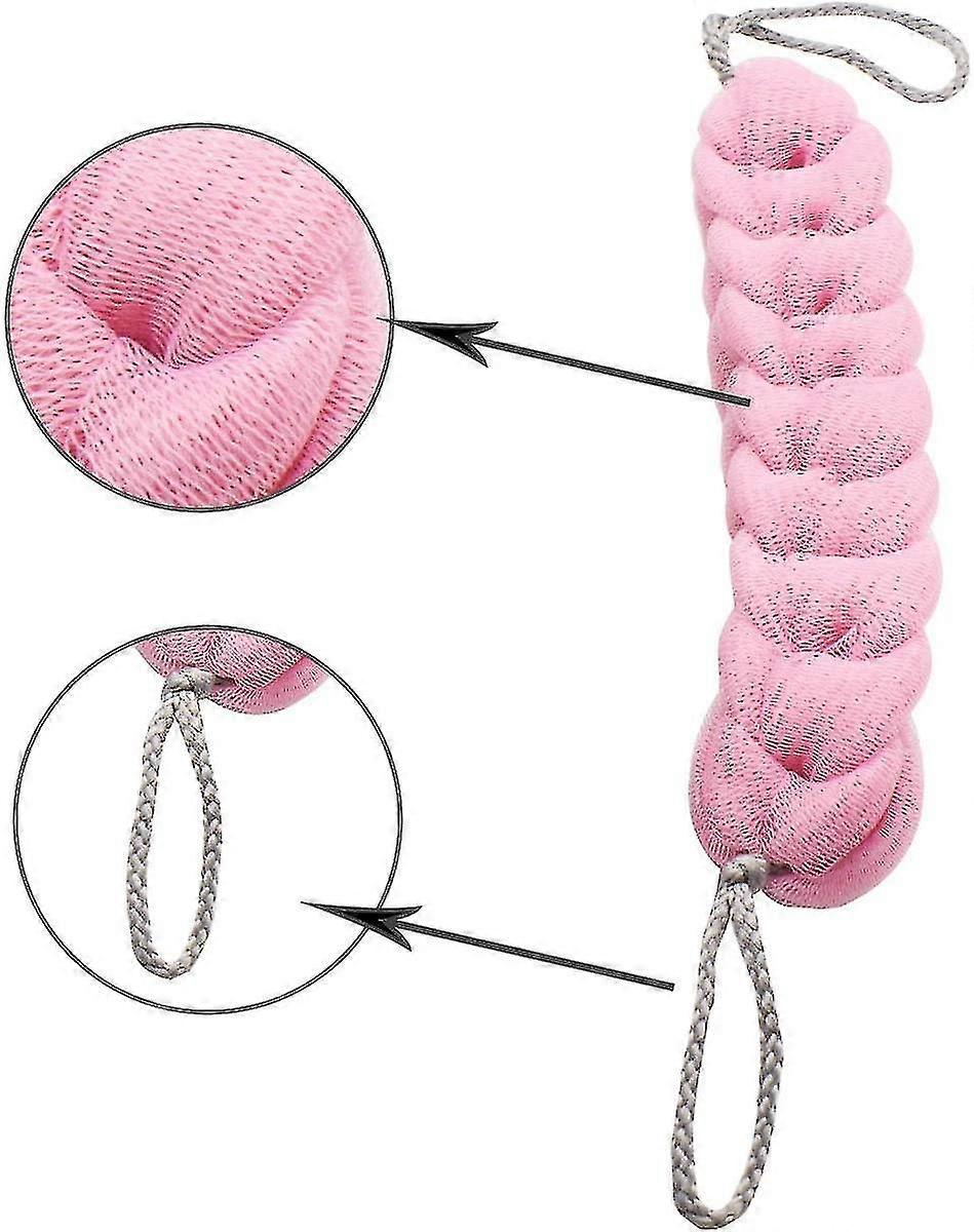3pcs Loofah Sponge Soft Fine Mesh Shower Flower Long Color Sponge For Bath