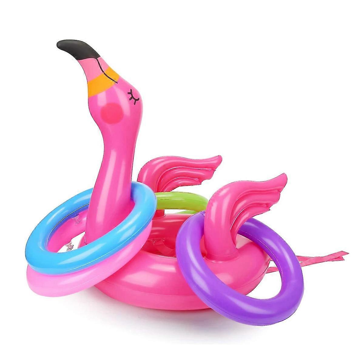 Flamingo Ring Head Toss Pool Party Games ,Inflatable Flamingo Hat Pool Toys For Pool Beach Party Favors Water Fun