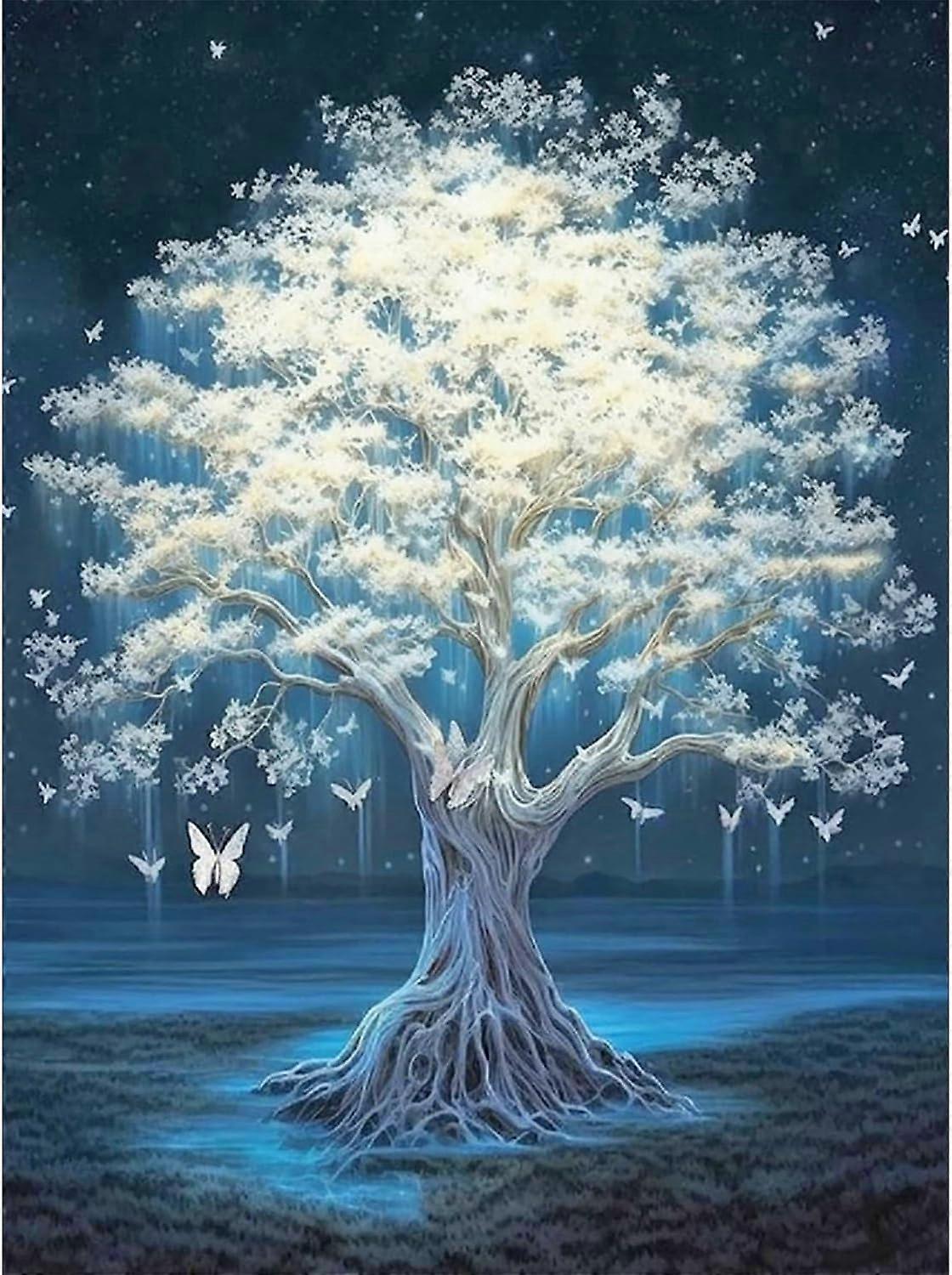 Livets träd Diamantmålning 30x40cm (Stil 42)