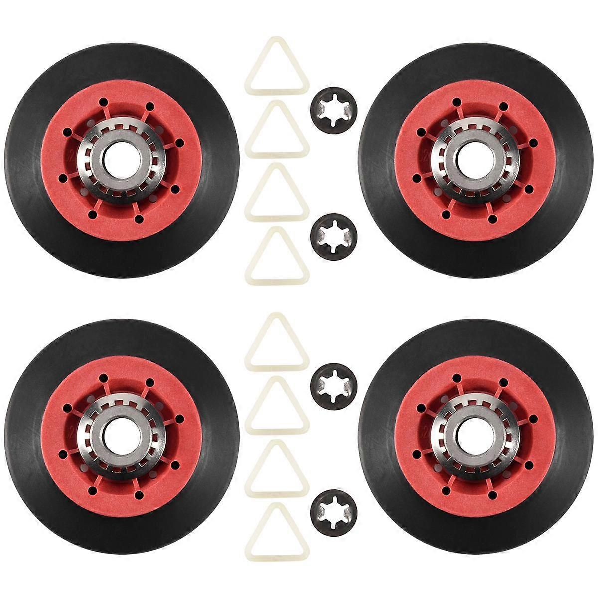4PCS 8536974 Dryer Drum Roller Fit for , - Replaces 8536974, 8536973, W10314171, WPW10314173, PS11752609