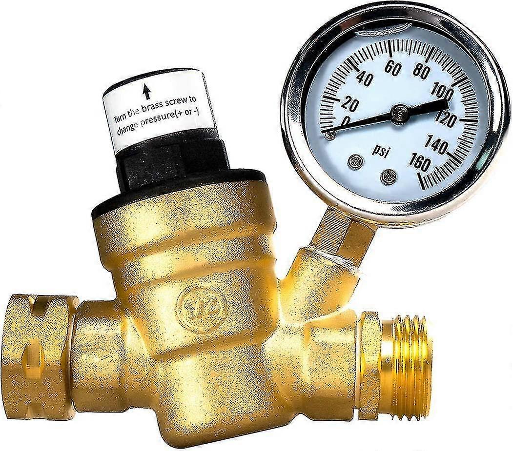 Régulateur de pression d’eau réglable avec jauge et filtre