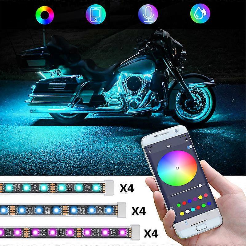 Motorcycle LED Light Strip Decoration Accesorios Para Moto Car Ambient Lamp Flexible SMD 5050 APP Music Control RGB Atmosphere