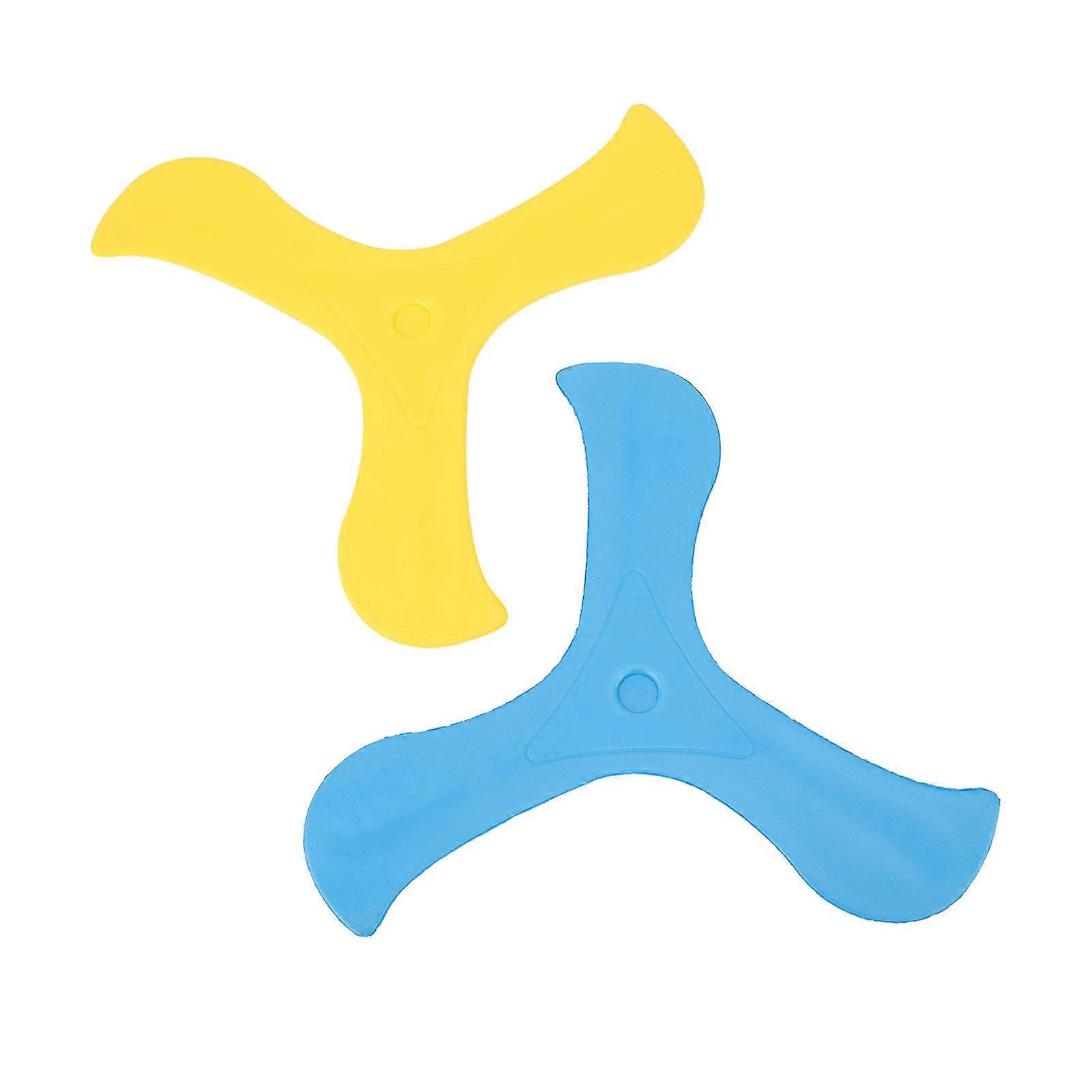 New 2PCS Fast Catch Boomerang Easy Safe Kids Boomerangs 3 Leaf Returning Boomerang Toy for Young Throwers Yellow Blue