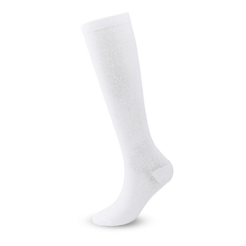 Plain Solid Compression Socks Knee-High Closed Toe Support Hose for Varicose Veins, DVT, Lymphedema, Opaque, Unisex