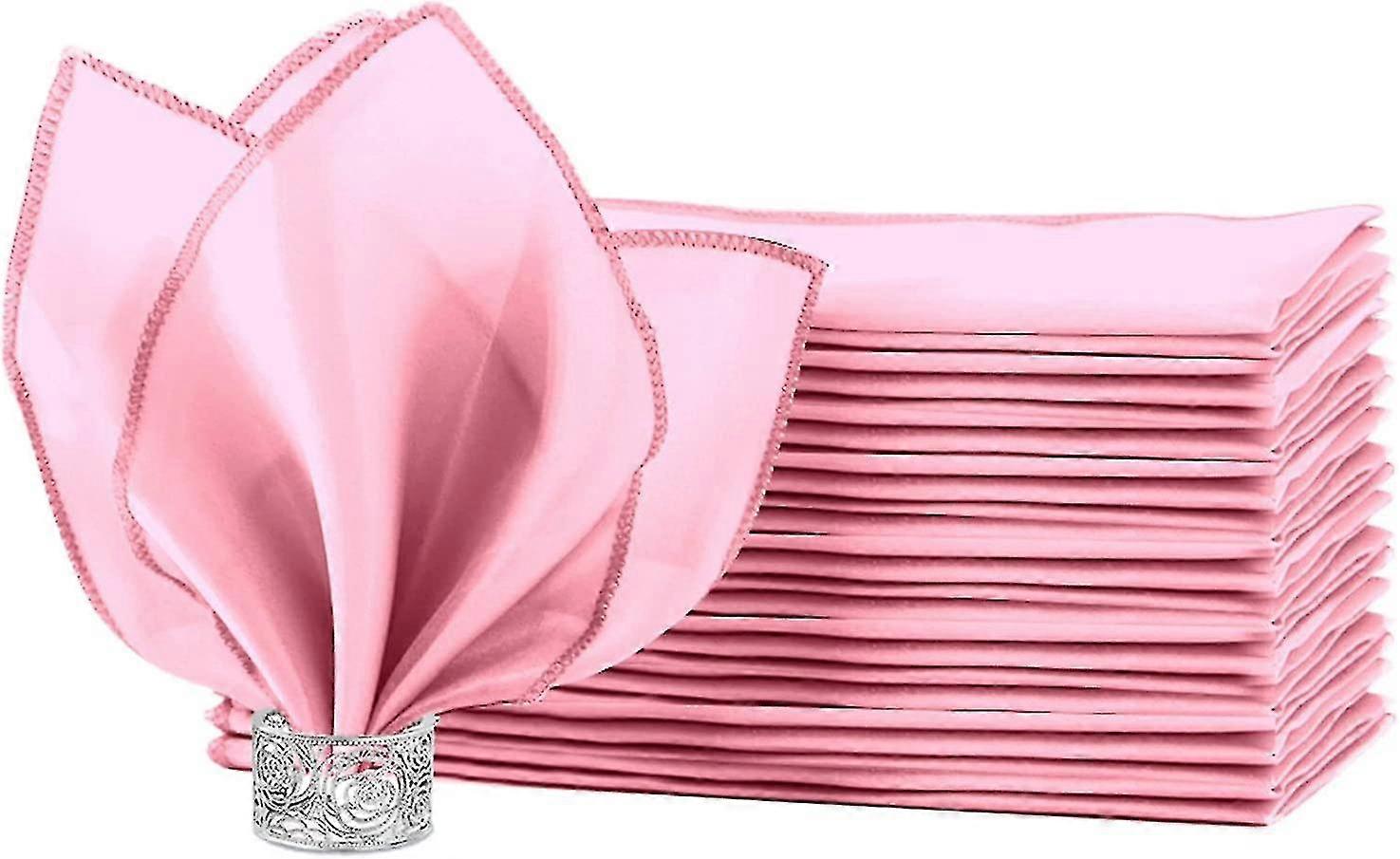 Serviettes en tissu, lot de 12, serviettes en tissu satiné lavables, 20 x 20 pouces
