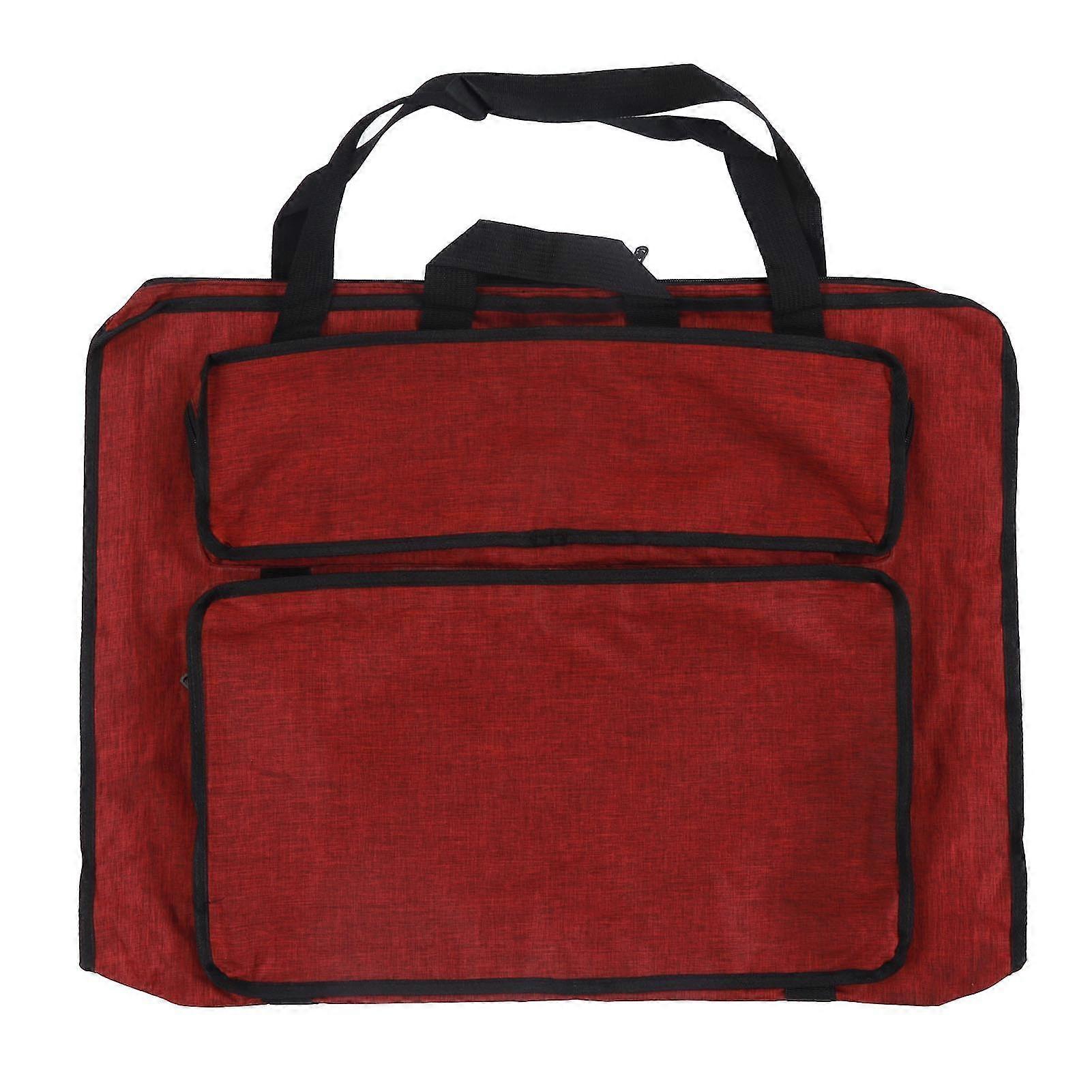 Large Capacity Waterproof Art Bag for Sketching Board and Art Supplies Storage - Portable and Foldable (Red)