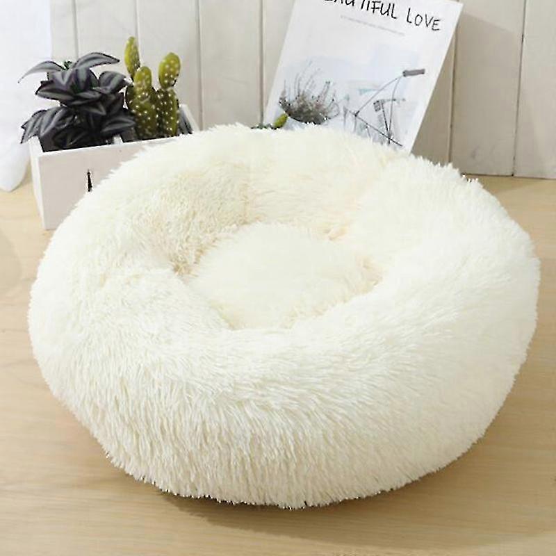 Luxurious Orthopedic Donut Dog Bed Fluffy Lightweight Bedding Pads For Dogs Cats Made From Ultra-comfortable Faux Fur With An Anti-slip Botto
