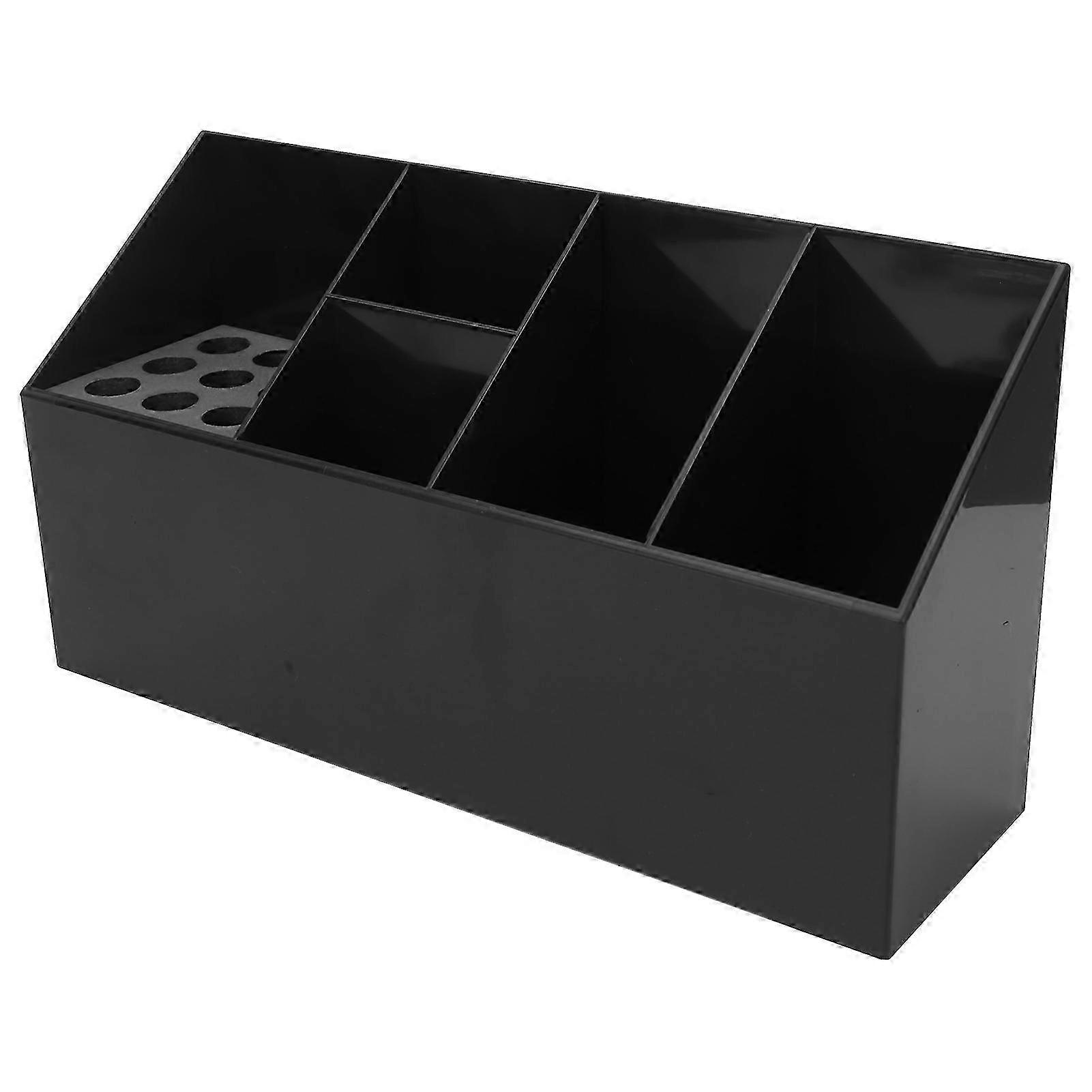 Hairdressing Tool Storage Box for Scissors Combs and Clips Organizer in Black
