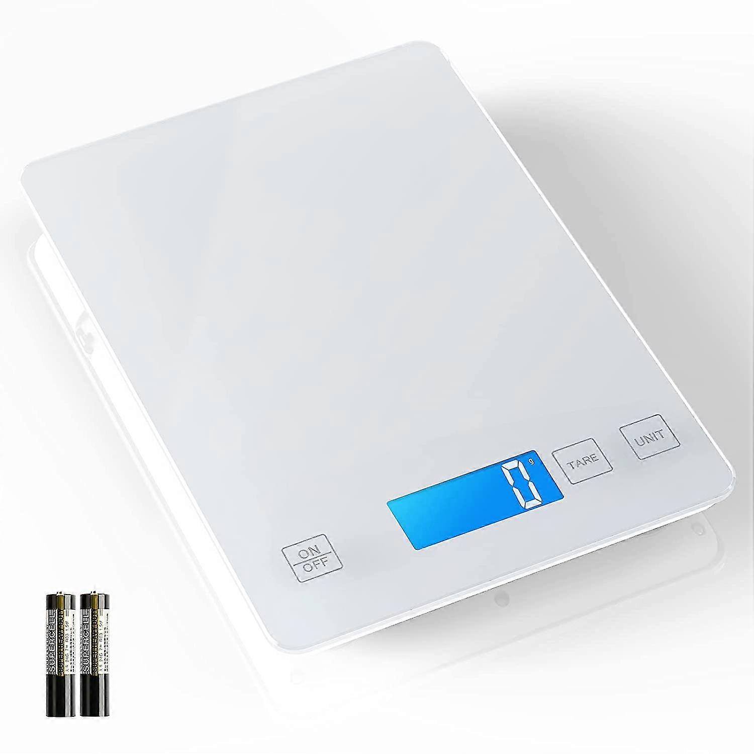 Usb Rechargeable Food Scale, Digital Kitchen White Scale Weight Grams And Ounces For Cooking Baking, 1g/0.1oz Accurate Scale, Tempered Glass Scale