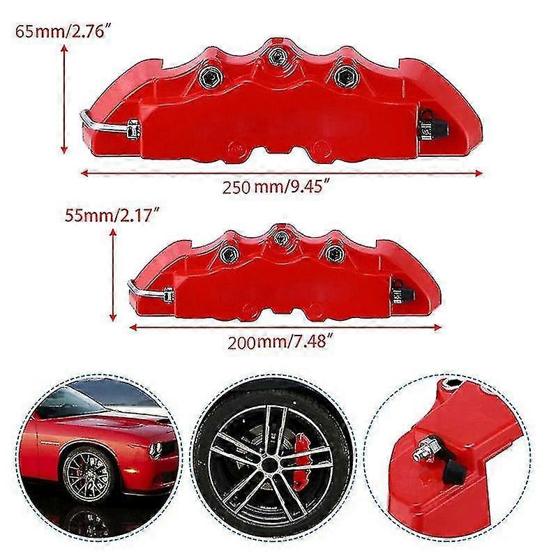 Kırmızı 3d Tarzı Evrensel Araba Fren Kaliper