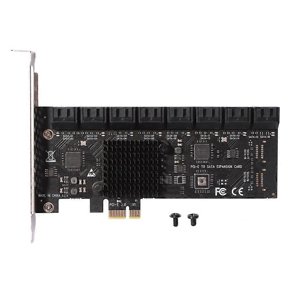 PCIE1X to SATAIII 16-Port Expansion Card SATA 3.0 6Gbps for Large Capacity Disk