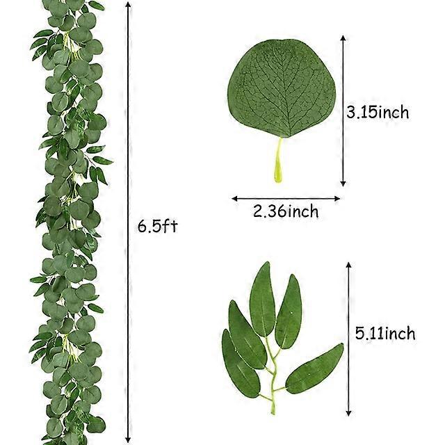 6.5 Feet Artificial Hanging Eucalyptus and Willow Vines Faux Garland Ivy for Wedding Backdrop Arch Wall Decor Table Runner Vine