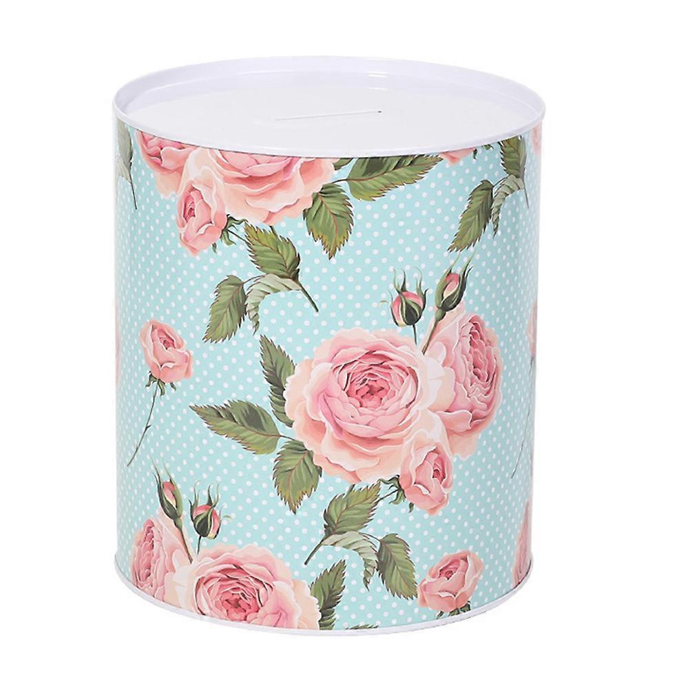 1Pc Lovely Floral Saving Boxes Piggy Banks Tinplate Money Boxes (Assorted Style)